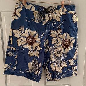 Floral Blue Swim Shorts